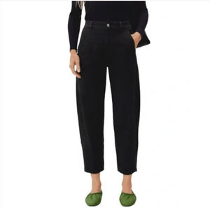 NEW EVERLANE The Utility Barrel Pant High-Rise Crop in Black Size 8